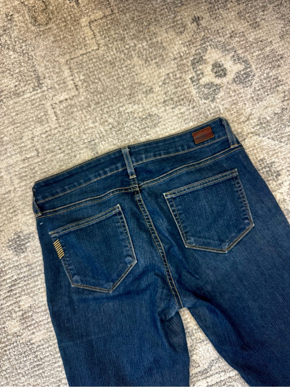 PAIGE Dark Indigo Skinny Jeans - Deep Blue Rinse - Picture 4 of 5